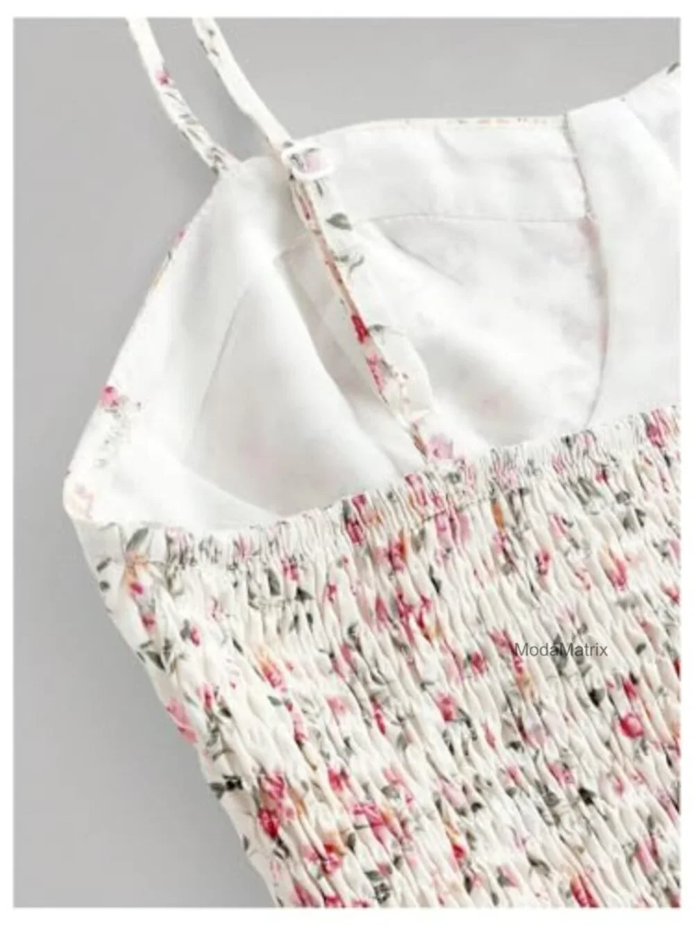 Flowy Floral Sweetheart Neck Spaghetti Strap Midi Dress Girls Boho Smocked